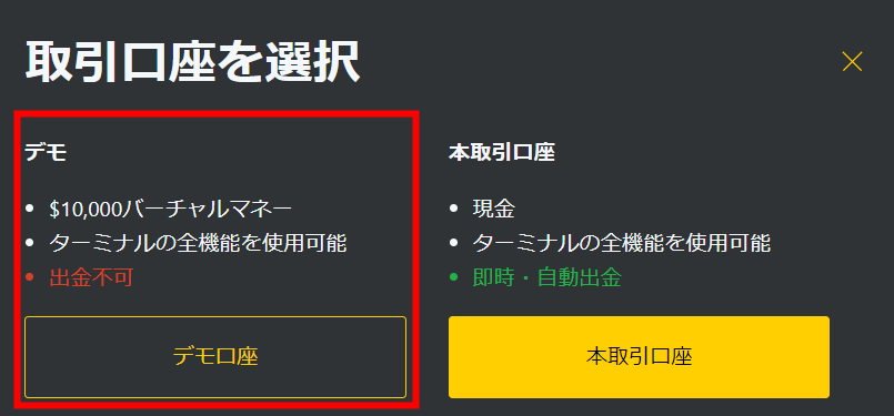 エクスネス　デモ口座開設